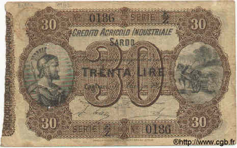 30 Lires ITALY  1874 PS.471 F - VF