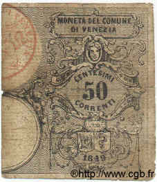 50 Centesimi ITALIA Venise 1849 PS.532 RC+
