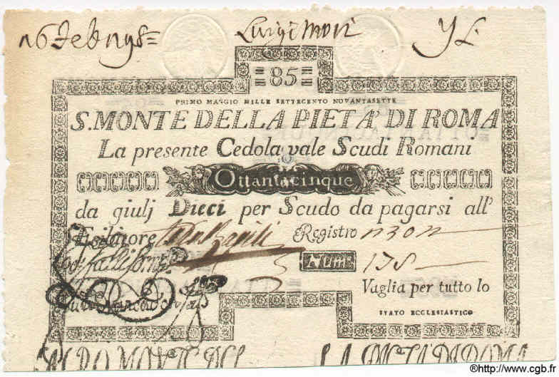 85 Scudi ITALIEN  1797 PS.355 fST