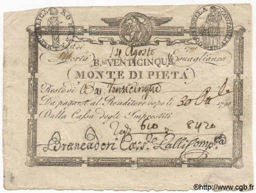 25 Bajocchi ITALIEN  1798 PS.311 SS