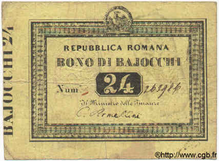 24 Baiocchi ITALIA  1849 PS.573 BC+
