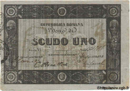 1 Scudo ITALIA  1849 PS.577 MBC
