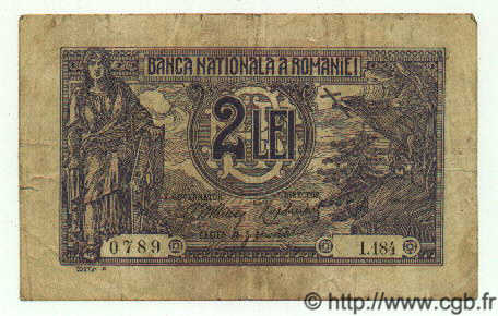 2 Lei ROMANIA  1915 P.018 F-