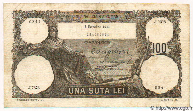 100 Lei ROMANIA  1931 P.033 F+