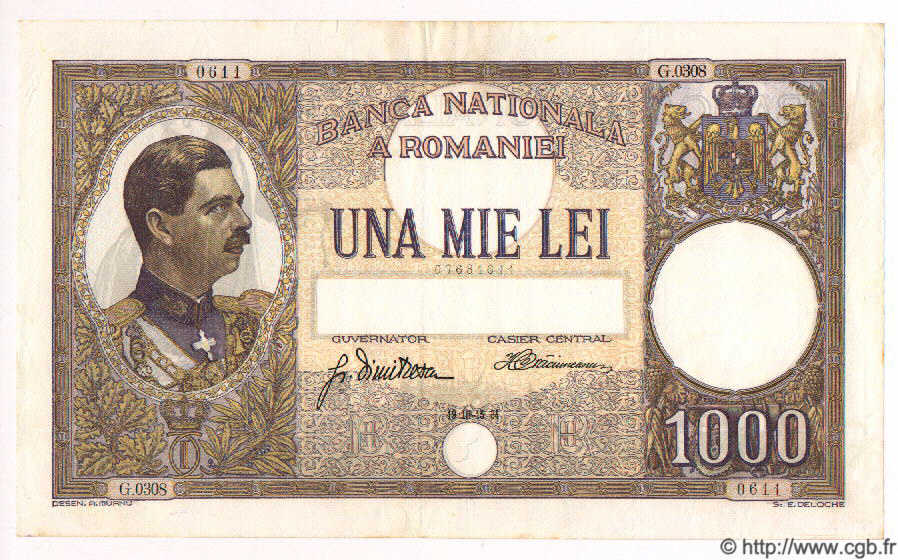 1000 Lei RUMANIA  1934 P.037 EBC