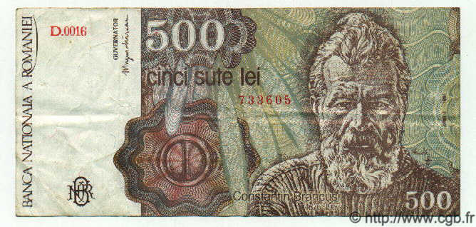 500 Lei ROMANIA  1991 P.098b VF