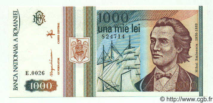1000 Lei RUMÄNIEN  1993 P.102 ST