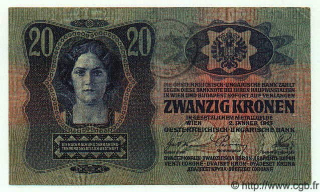 20 Kronen ROMANIA  1919 P.R04 XF-