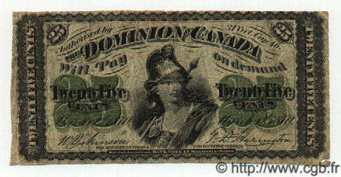 25 Cents KANADA  1870 P.008c S