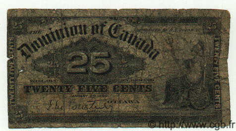 25 Cents KANADA  1900 P.009a SGE