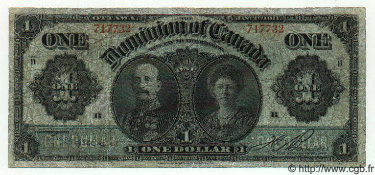 1 Dollar CANADA  1911 P.027a q.B