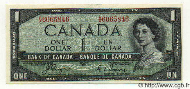 1 Dollar CANADá
  1954 P.066a SC