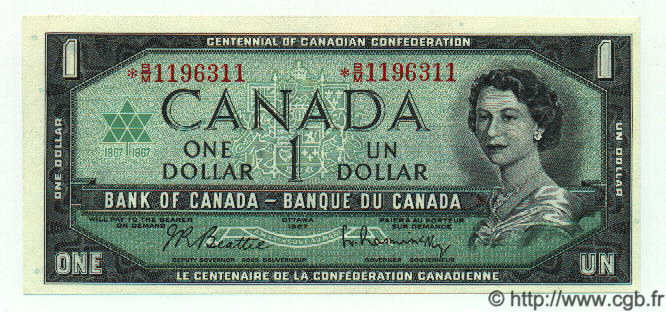 1 Dollar CANADA  1967 P.084b UNC