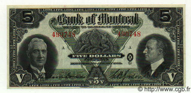 5 Dollars CANADA  1938 PS.0561 NEUF