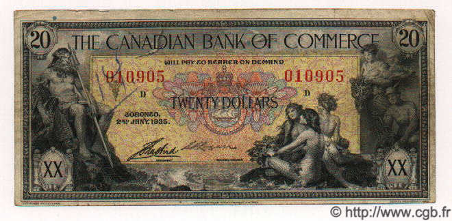 20 Dollars CANADá
  1935 PS.0972 BC