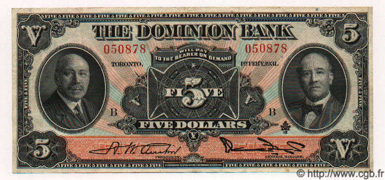 5 Dollars CANADá
  1931 PS.1028 MBC+
