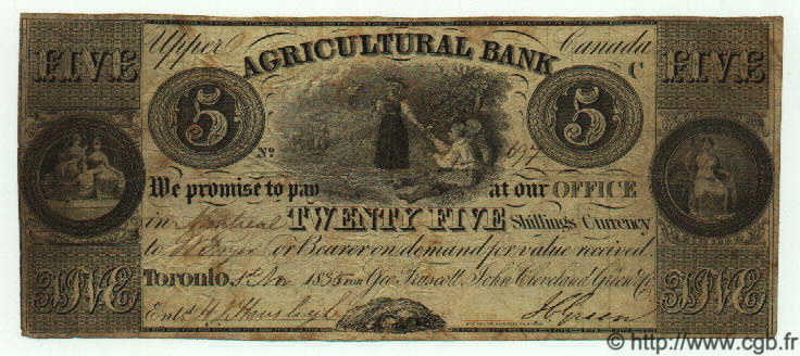 25 Shillings / 5 Dollars KANADA  1835 PS.1560 S to SS