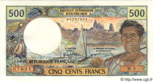 500 Francs TAHITI  1985 P.25 UNC