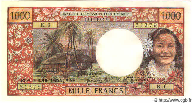 1000 Francs TAHITI  1983 P.27 UNC