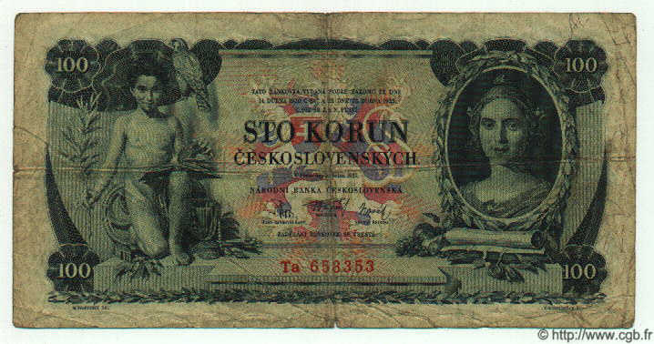 100 Korun CZECHOSLOVAKIA  1931 P.023a VG