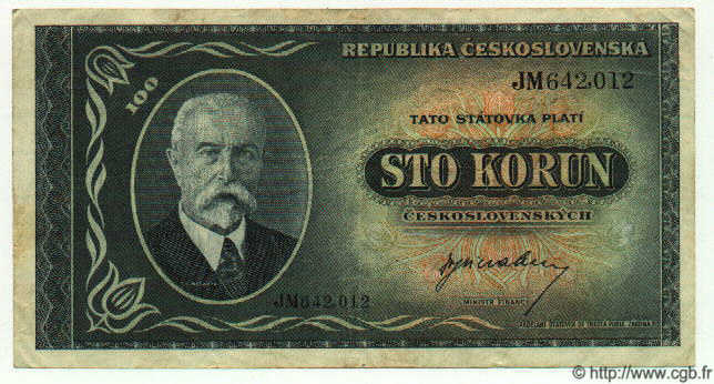 100 Korun CHECOSLOVAQUIA  1945 P.063a MBC