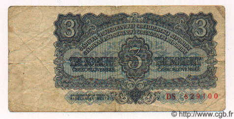 3 Korun CHECOSLOVAQUIA  1961 P.081a RC a BC