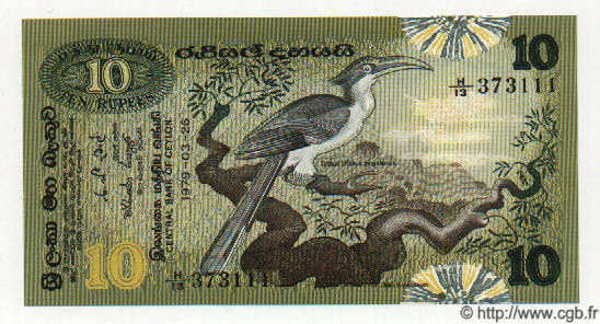 10 Rupees CEYLON  1979 P.066 UNC