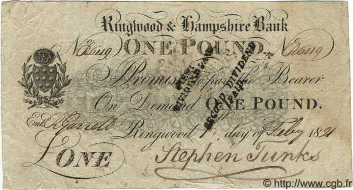 1 Pound ENGLAND  1821 G.2412 VF-