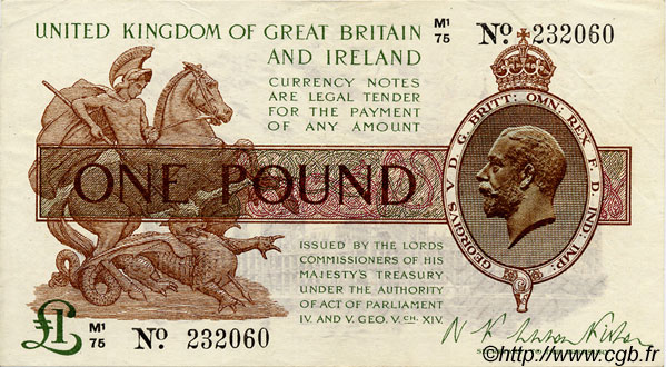 1 Pound INGLATERRA  1923 P.359 MBC+