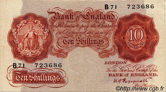 10 Shillings ENGLAND  1934 P.362c SS