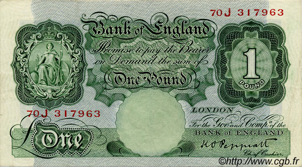 1 Pound INGLATERRA  1934 P.363c MBC+