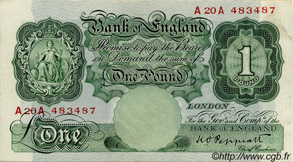 1 Pound INGLATERRA  1934 P.363c EBC