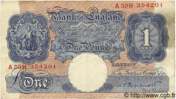1 Pound ENGLAND  1940 P.367a F