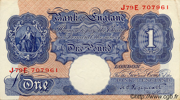 1 Pound INGLATERRA  1940 P.367a MBC