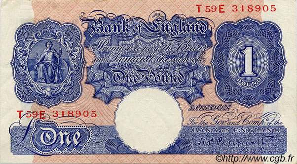 1 Pound ENGLAND  1940 P.367a VF