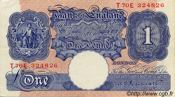 1 Pound INGLATERRA  1940 P.367a MBC+