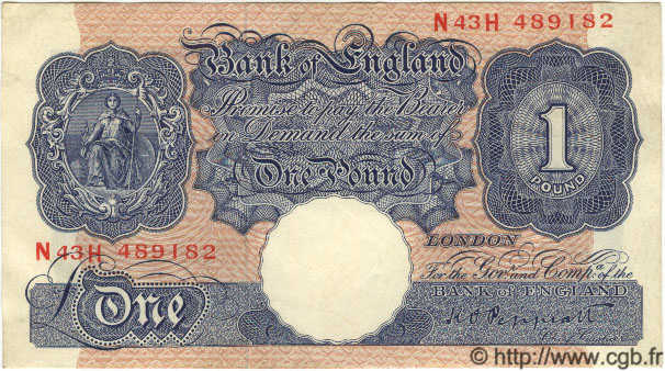 1 Pound INGHILTERRA  1940 P.367a SPL+