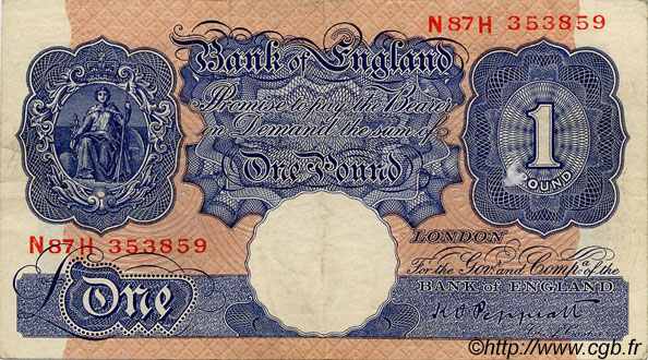 1 Pound ENGLAND  1940 P.367a SS