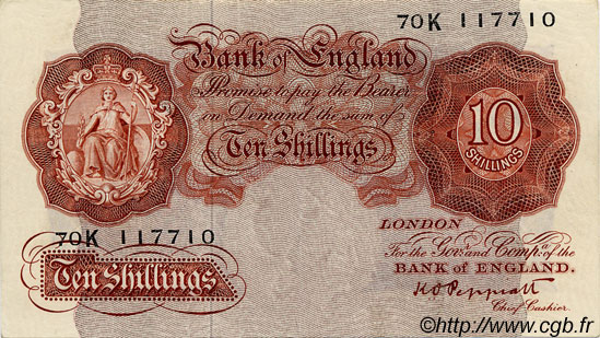 10 Shillings ENGLAND  1948 P.368a fVZ