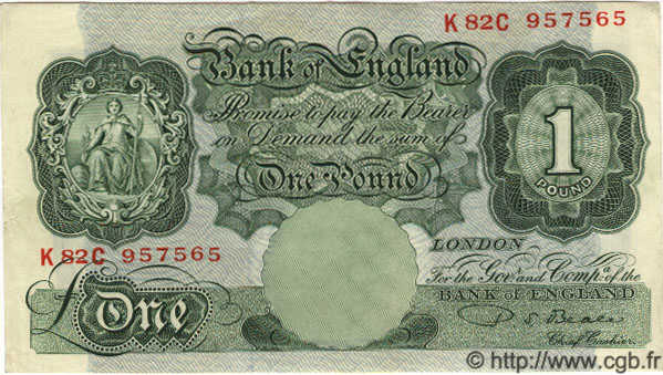 1 Pound INGLATERRA  1950 P.369b MBC+