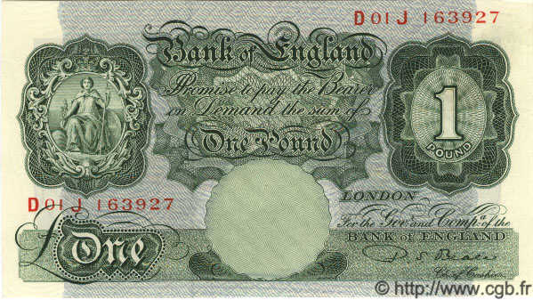 1 Pound ENGLAND  1950 P.369b ST