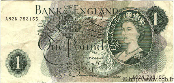 1 Pound ENGLAND  1963 P.374d VF