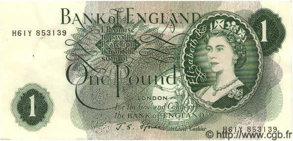 1 Pound ENGLAND  1967 P.374e XF