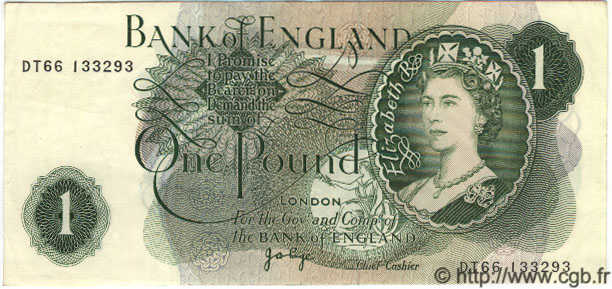 1 Pound ENGLAND  1971 P.374g XF+