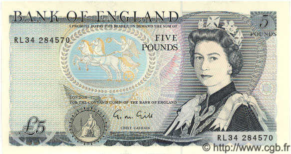5 Pounds ENGLAND  1988 P.378e UNC-