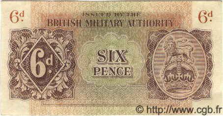 6 Pence ENGLAND  1943 P.M001 XF