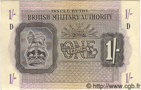 1 Shilling ENGLAND  1943 P.M002 AU