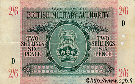 2 Shillings 6 Pence ENGLAND  1943 P.M003 F