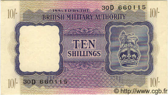10 Shillings ENGLAND  1943 P.M005 UNC-