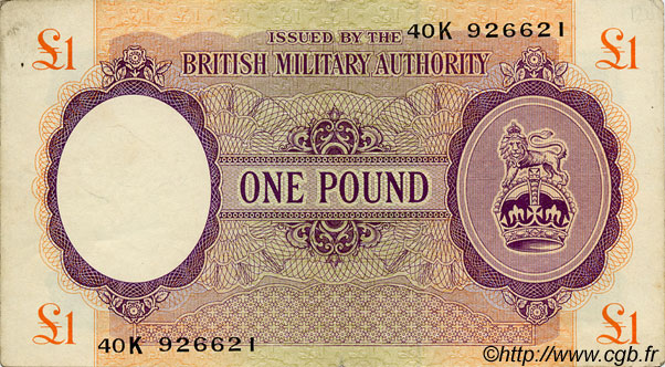 1 Pound INGHILTERRA  1945 P.M006a BB